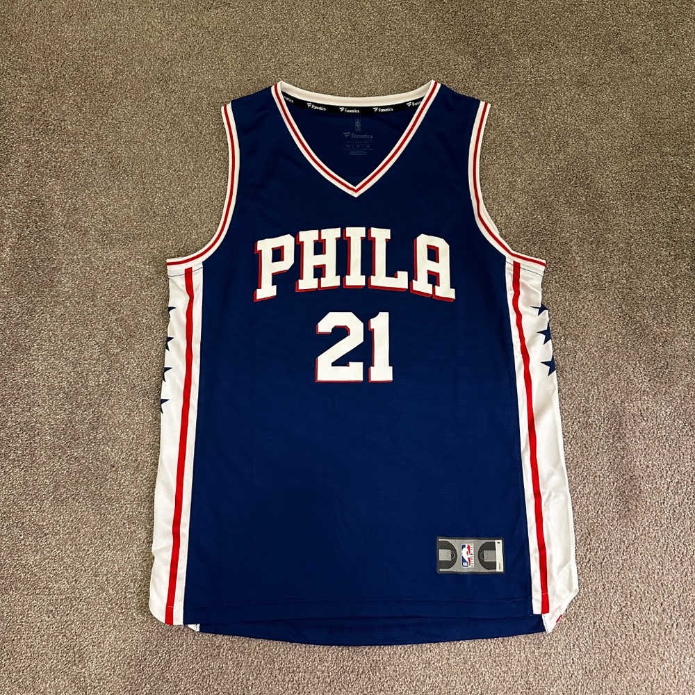 EUC Fanatics Joel Embiid Philadelphia 76ers Sixers Fast Break Team Jersey Size M
